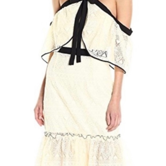 Anthropologie Adelyn Rae Marissa Lace Flounce Dress in Ivory - Picture 11 of 12